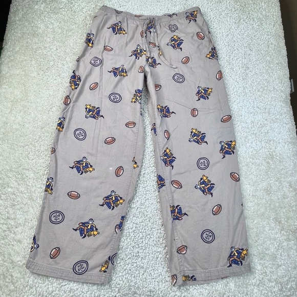 Life Is Good Soft Flannel Mens Pajama Sleep Pants Football man dog size Large - Picture 2 of 11